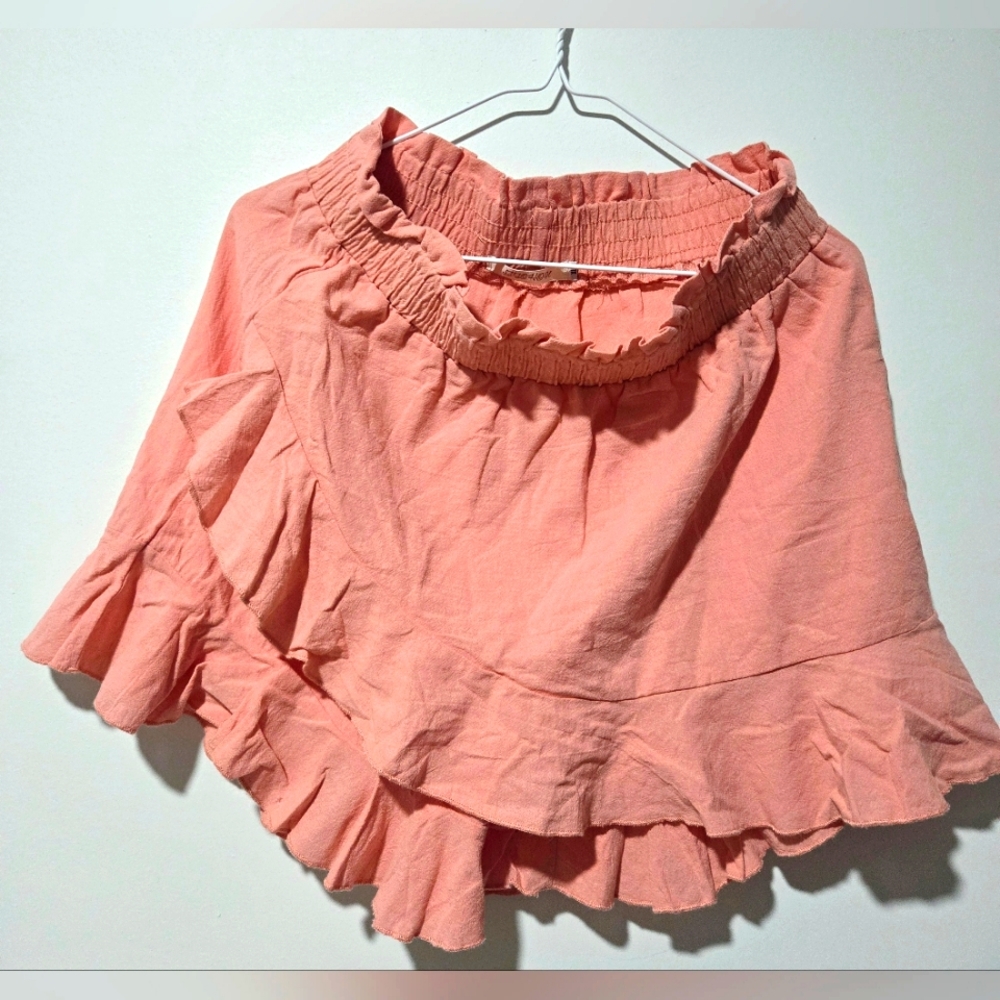 Source Unknown Peach Ruffle Skort